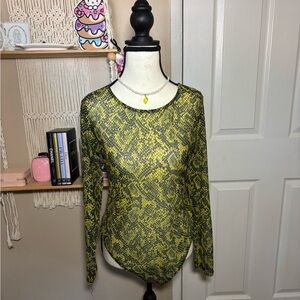 Black and Yellow Snake Print Blouse